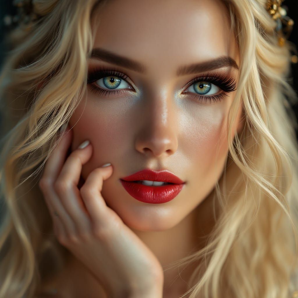 Elegant Goddess Portrait in Divine Oil Painting Style