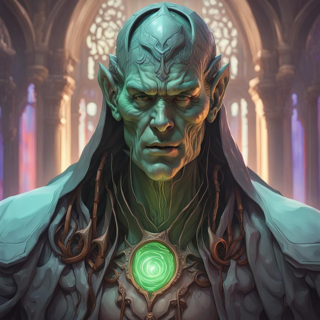 Slime Warlock with Amnesia: Hyperdetailed Digital Portrait