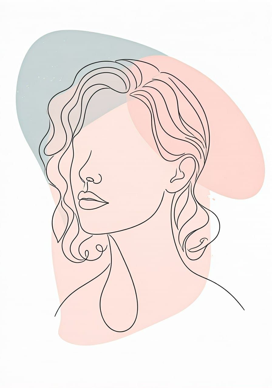 Surreal Minimalist Portrait of a Contemplative Woman