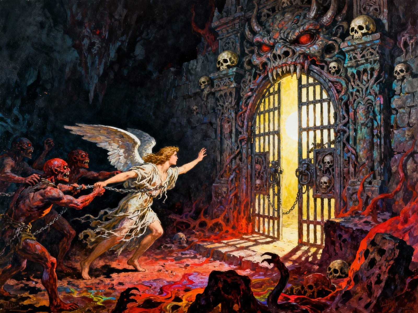 Angelic Prisoner Escapes Psychedelic Hellscape