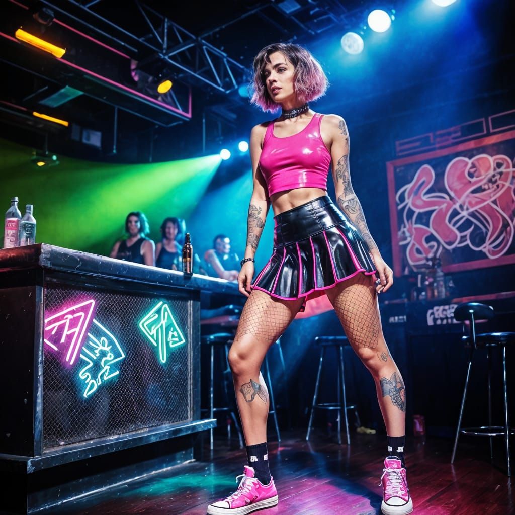 Manga Scan of Punk Girl in Latex Outfit