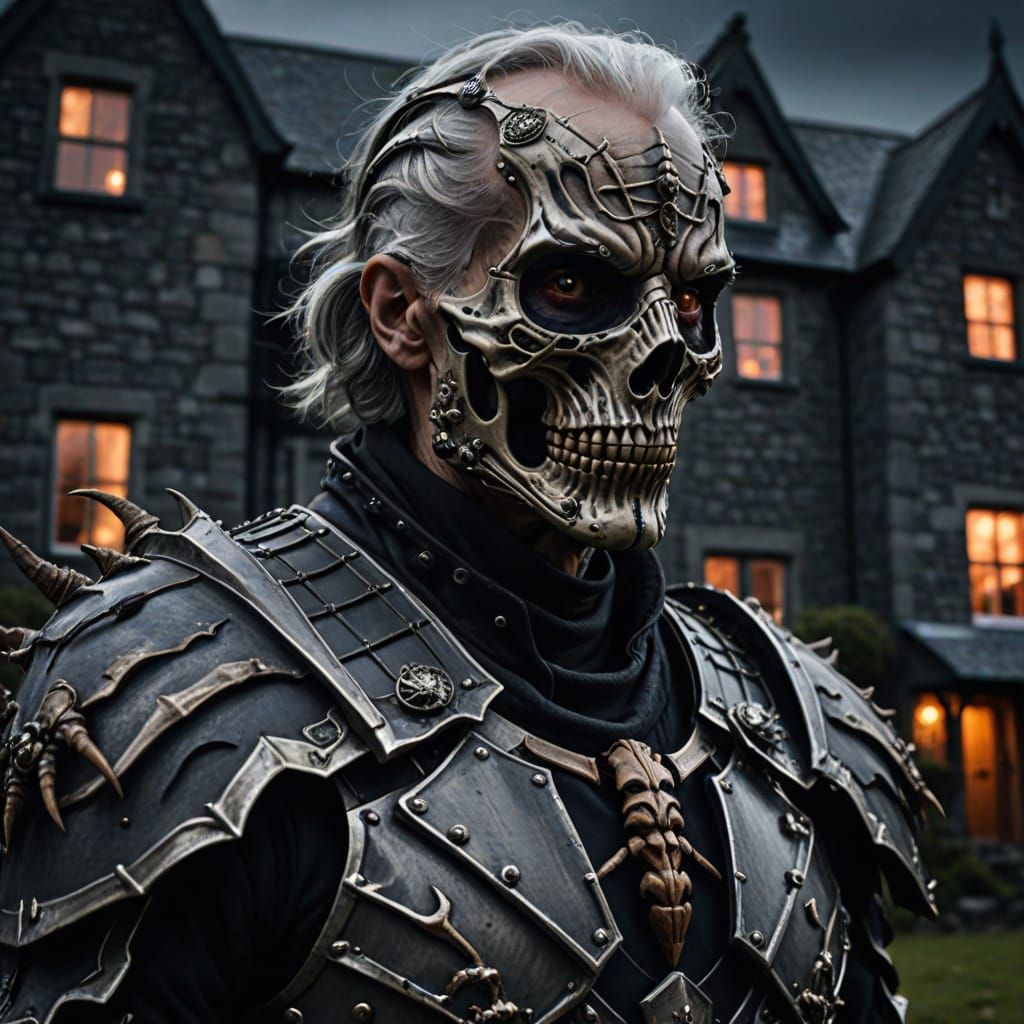 Man in Scorpion Armor, Dark Fantasy Art