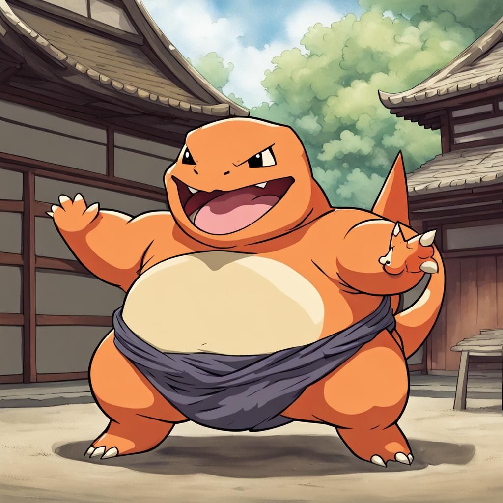 Charmander as a Sumo Wrestler