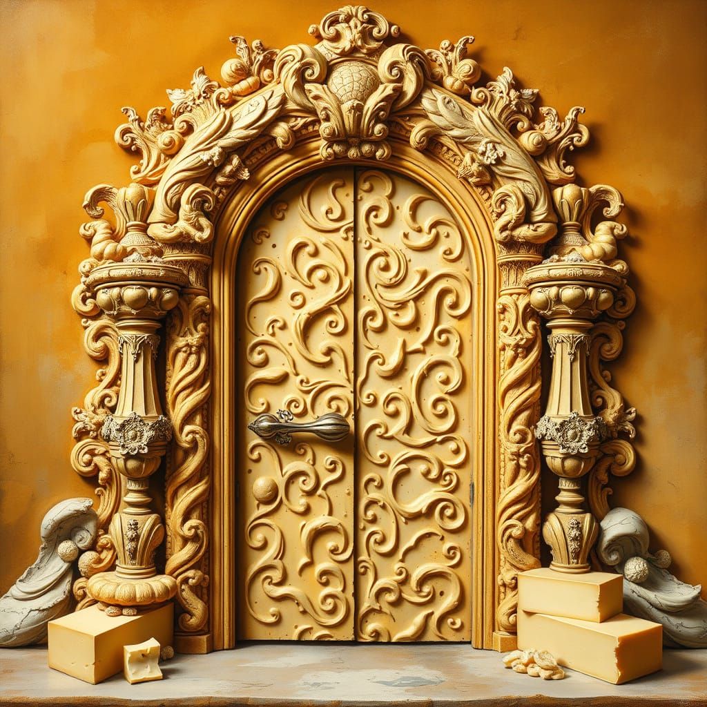 Grand Masterpiece of Cheese Door in Luxurious Detail