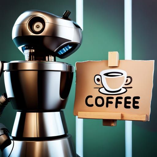 Hyperrealistic Coffee Robot Concept Art