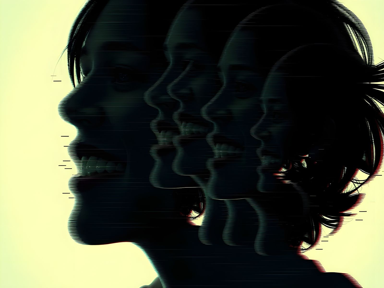 Glitching Portrait of a Self-Destructing Figure