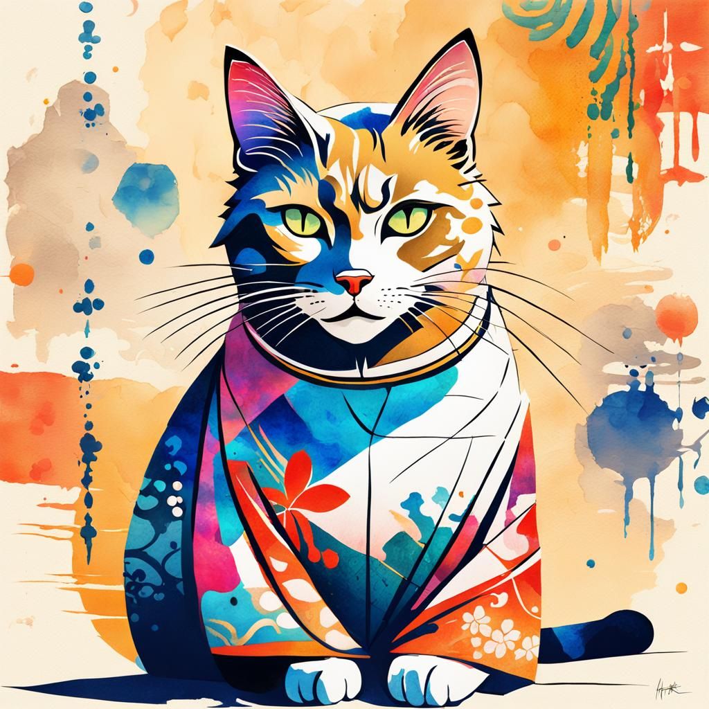 Cat as a Geisha girl
Ukiyo-e