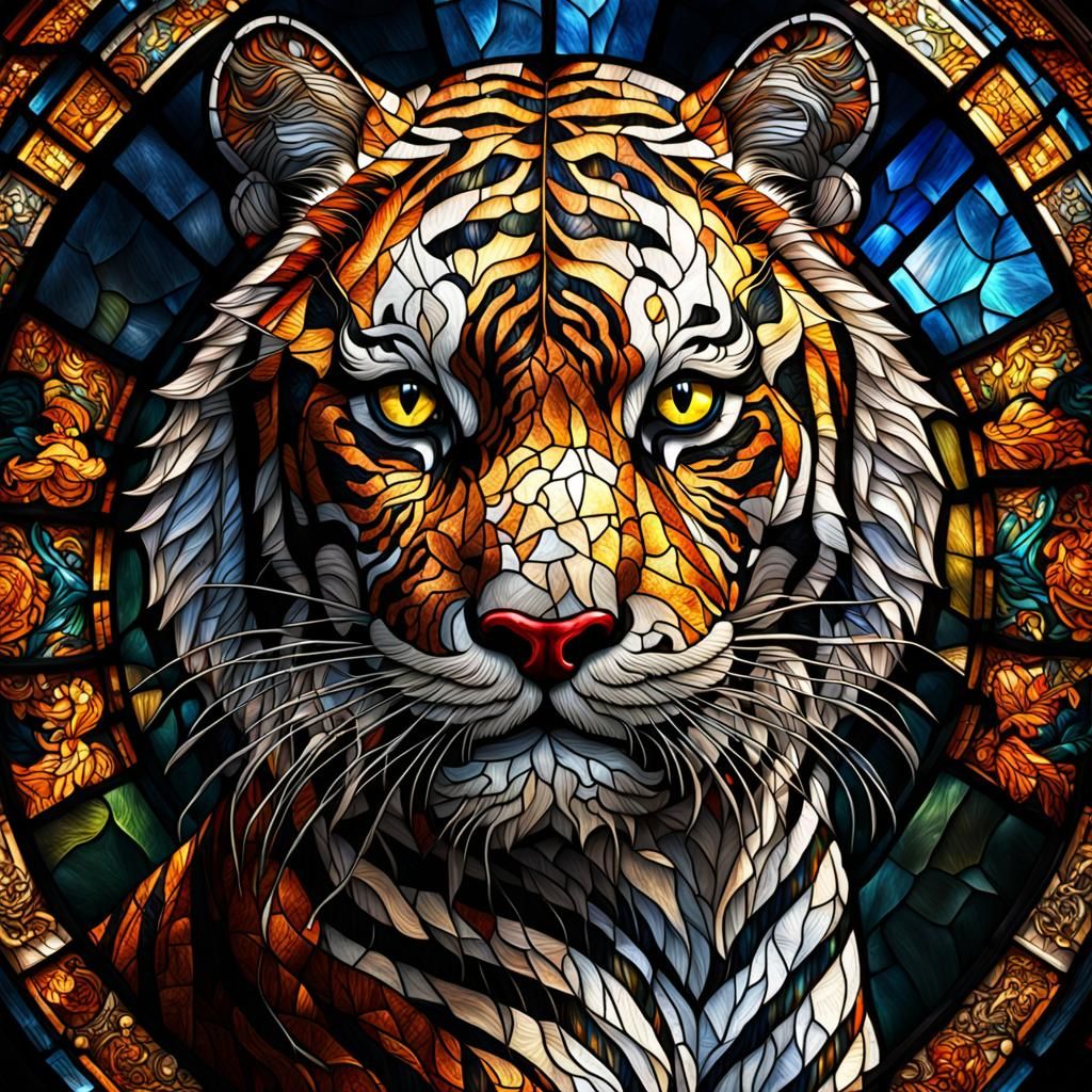 Stained Glass Tiger