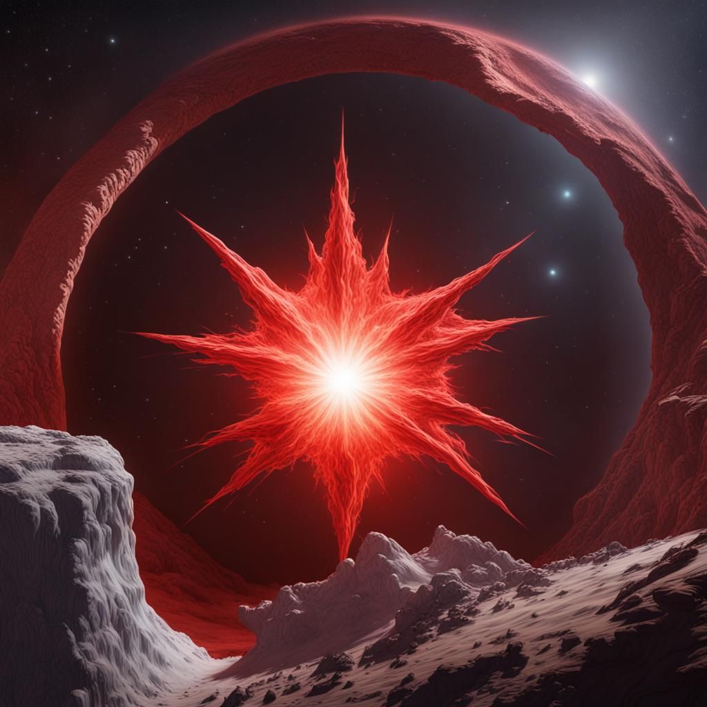 Red Supergiant Star Creates White Dwarf in Fantasy Art