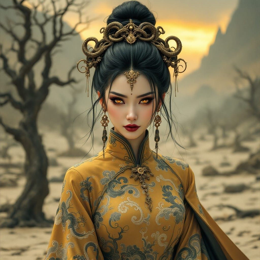 Regal Chinese Demoness Nüba 3 in Dark, Moody Han Dynasty Sty...