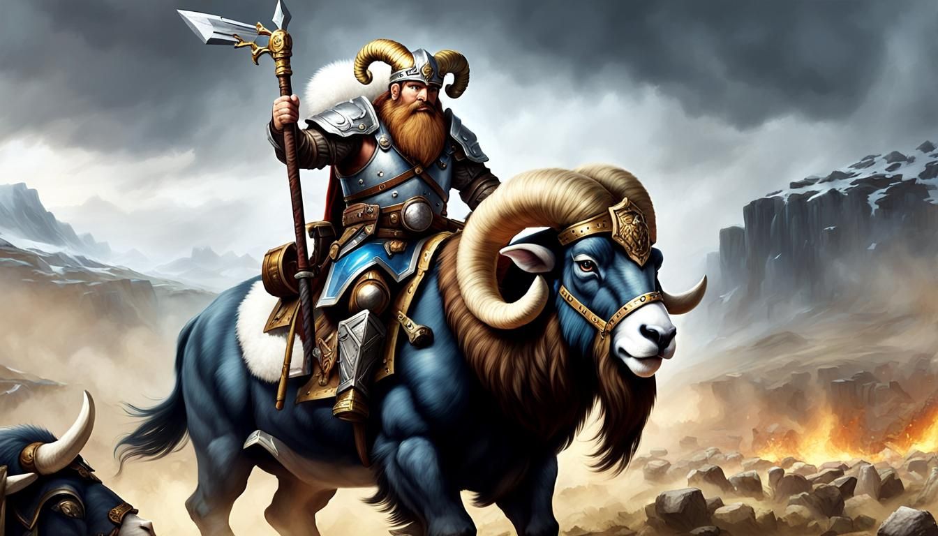 Dwarf Warrior on a Ram