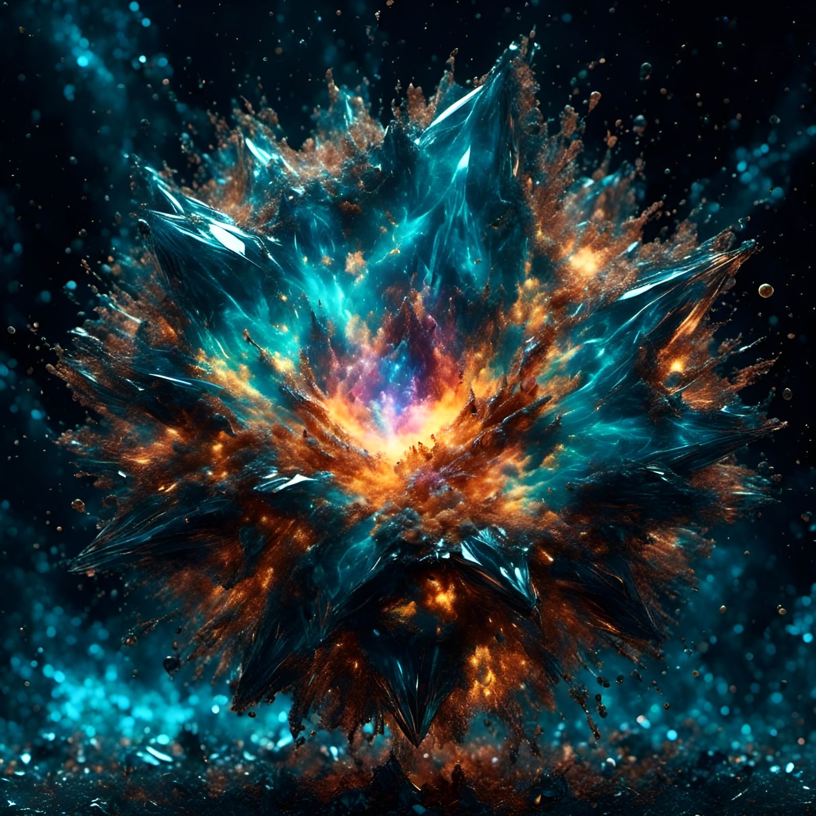 Bio-Luminescent Crystal Nebula Supernova Light Beam