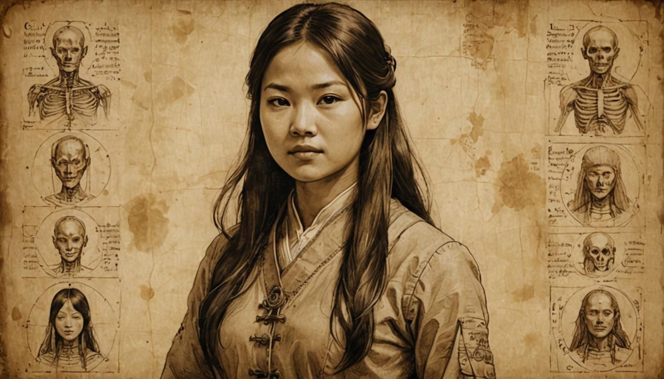 Cho Chang Portrait in Renaissance Anatomical Study