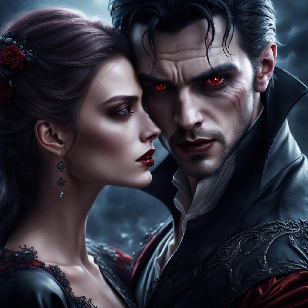 Vampire's Obsession: A Dramatic Digital Painting