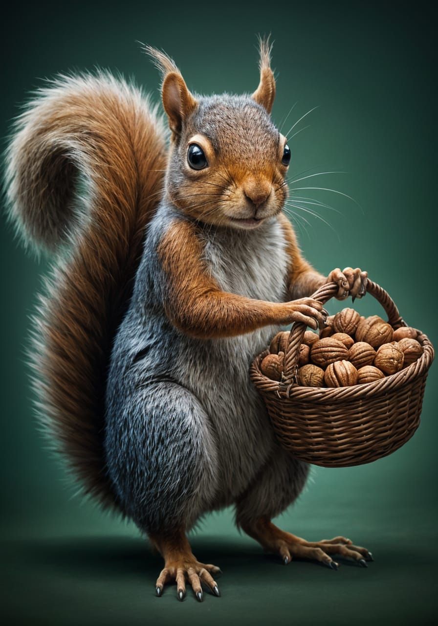 Alien Squirrel Nuts Collector in Forest