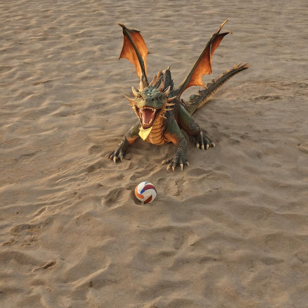 Sand Dragon Volleyball at Sunset in High Definition