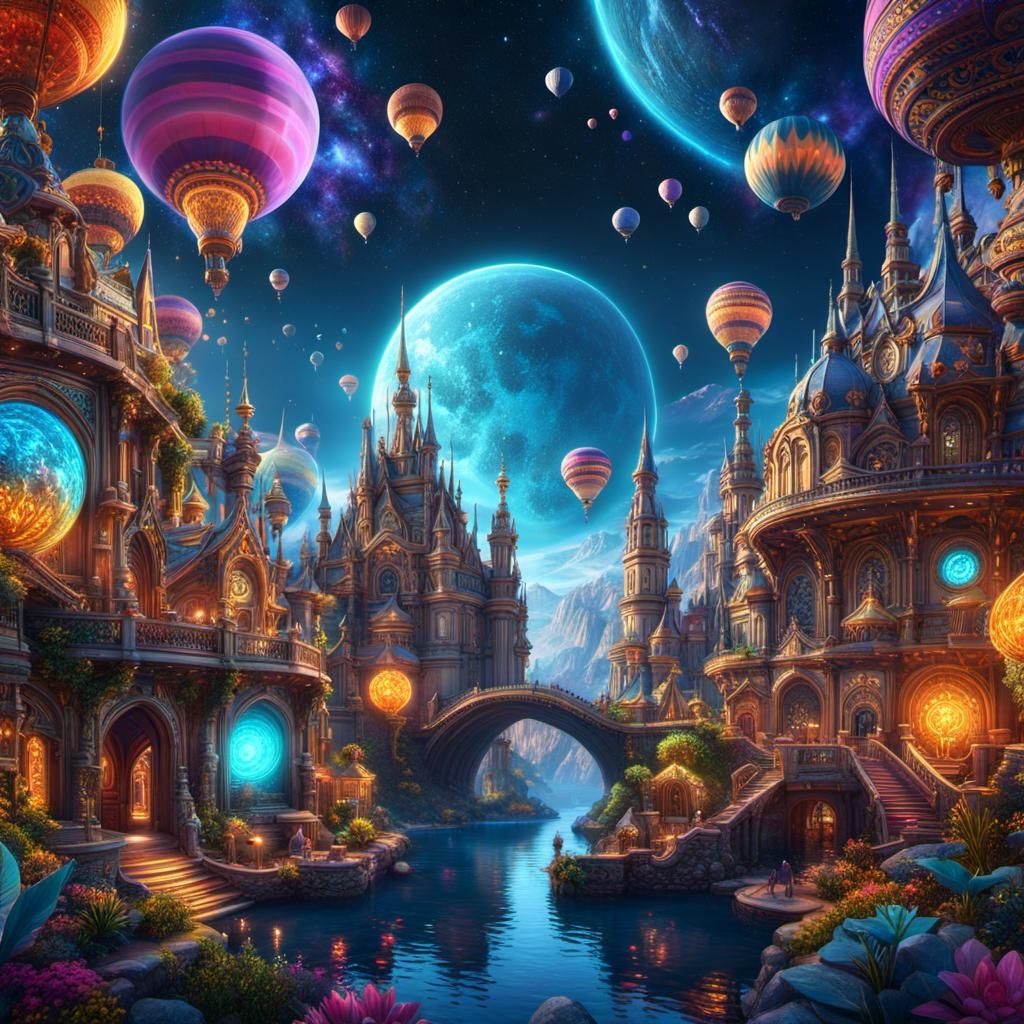 Ethereal Dreamscape: Hyperdetailed Digital Matte Painting