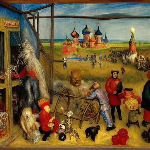 Grotesque Toy Store Display Window: Expressionist Style