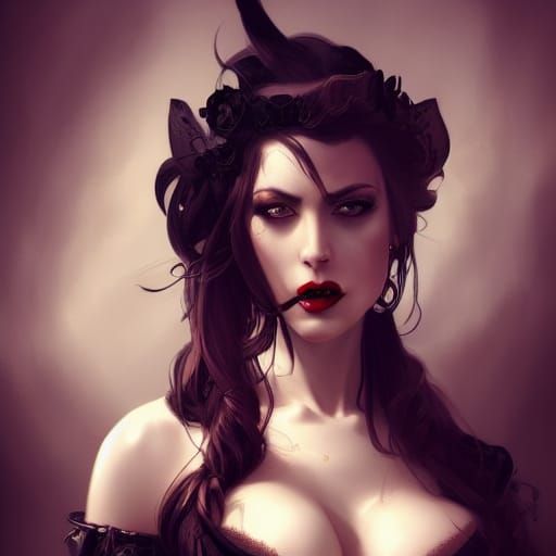 Vampire Pirate Portrait in Hyperdetailed Style