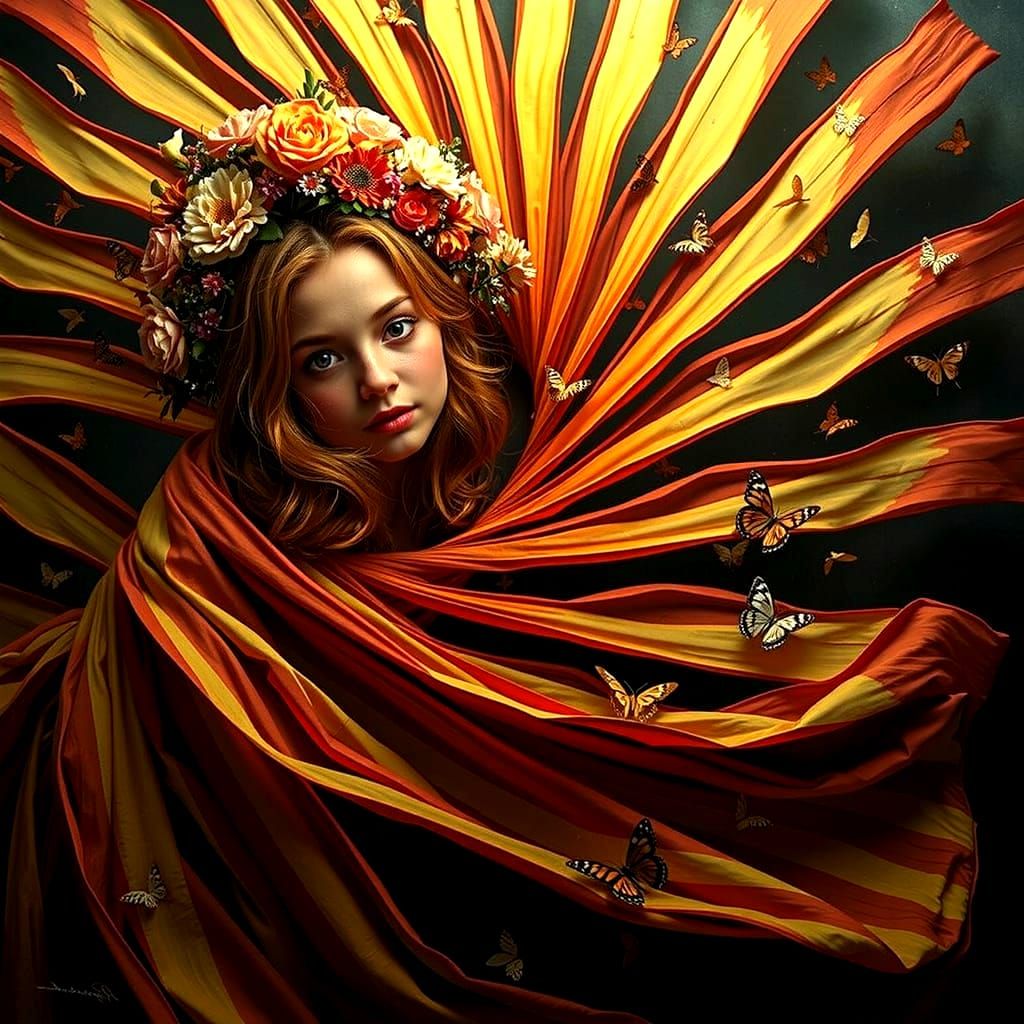 Radiant Queen of Citrus Light with Butterfly Accents