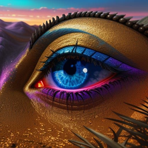 Monster in Utopian Desert: Digital Fantasy Art