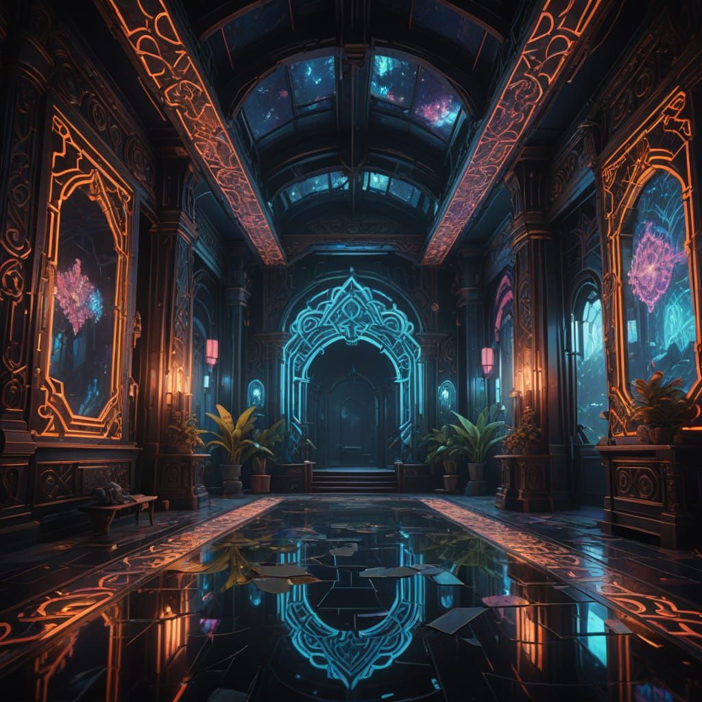 Ghost in Mirrored Room: Fantasy Concept Art