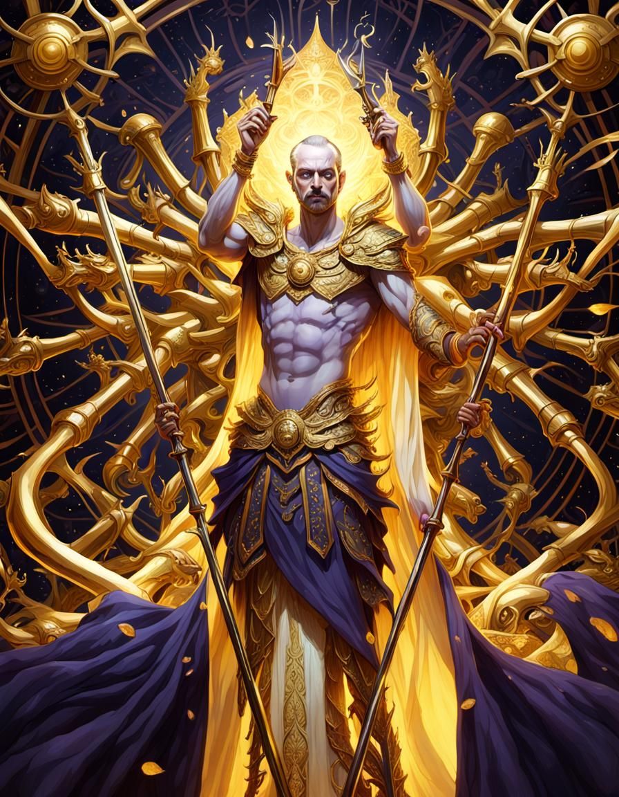 Dark Fantasy Regent in Alphonse Mucha Style