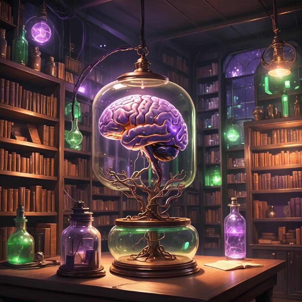 Brain in a Jar: Retro-Futuristic Concept Art