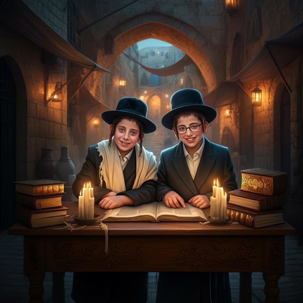 Ultra-Orthodox Boys Study Torah in Enchanted Jerusalem Marke...