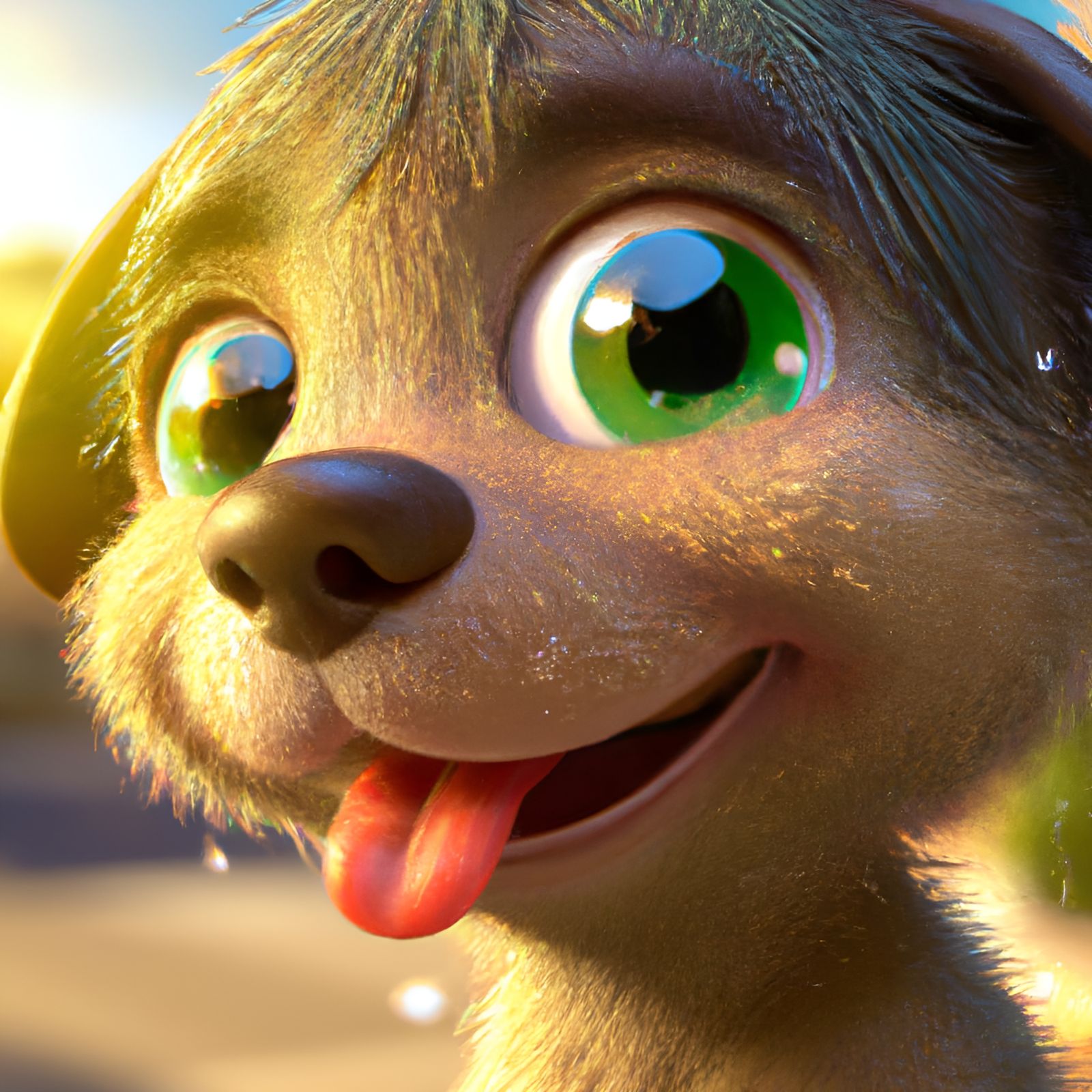 Happy Puppy Portrait in 3D Rendered Style