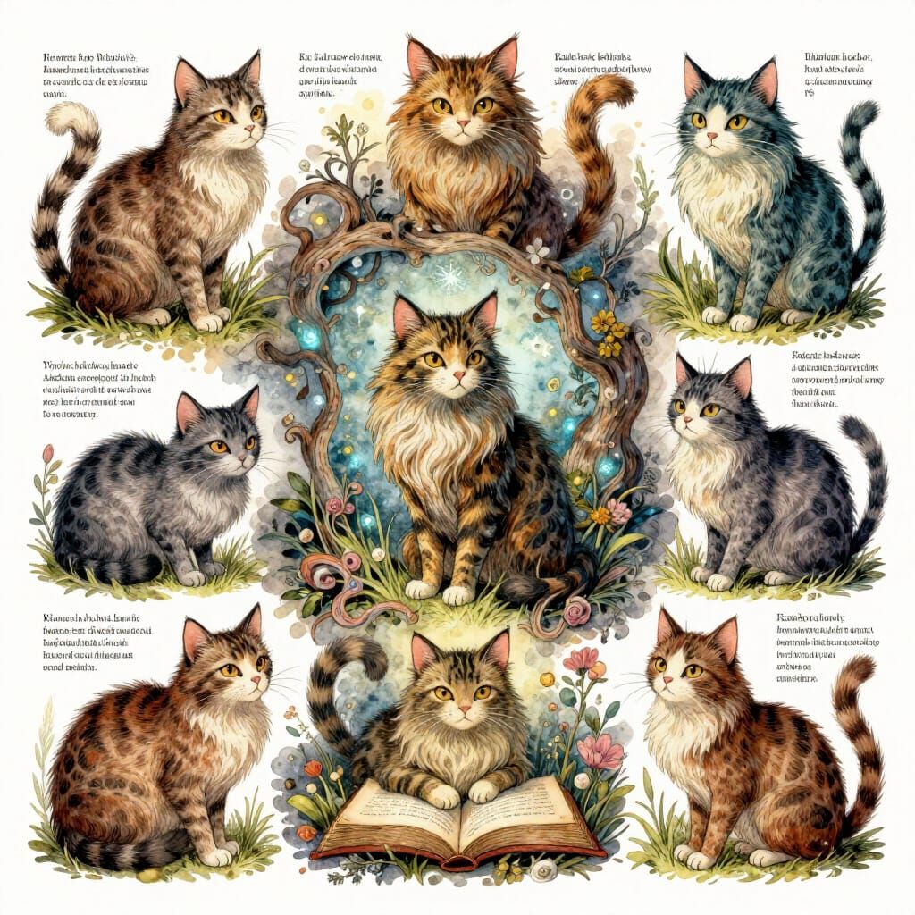 Magical Feline Bestiary: Whimsical & Macabre Creatures