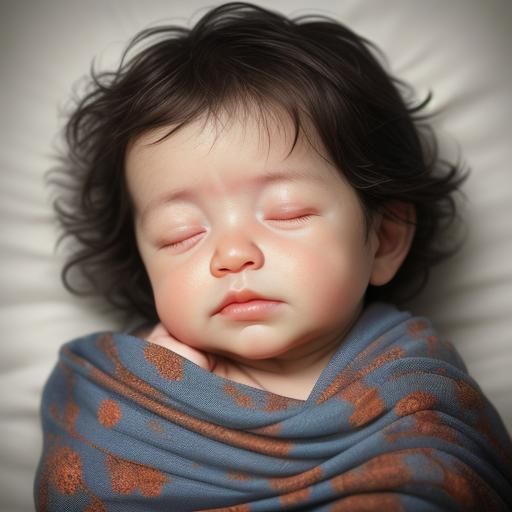 Serene Sleeping Baby Portrait in Studio Lighting