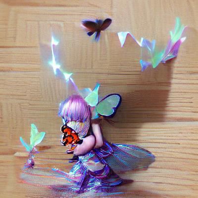 Delicate Butterfly Fairy with Patterned Wings