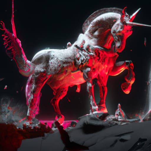 Fantastical Bloody Death Unicorn Concept Art
