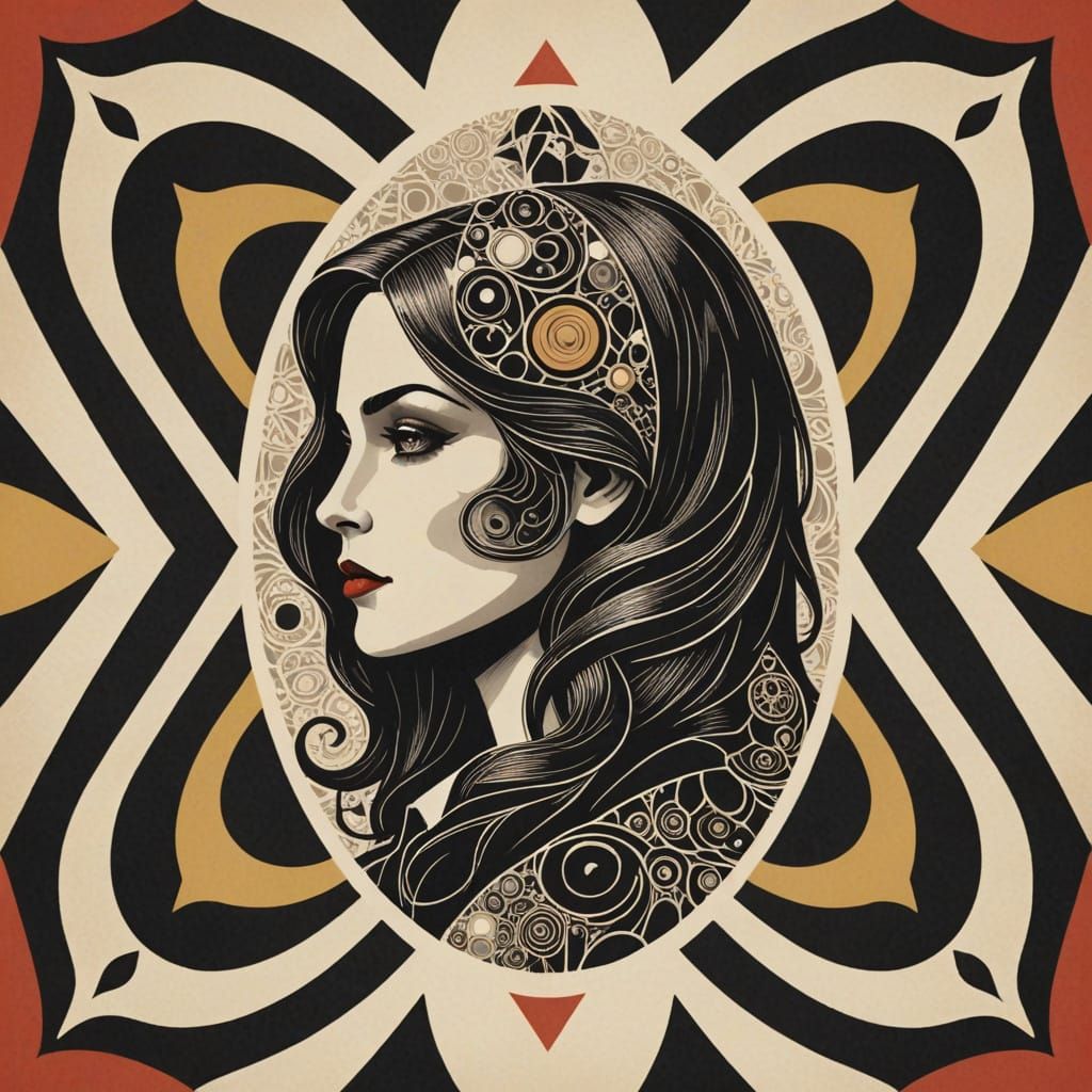 Enigmatic Female Figure in Mysterious Landscape