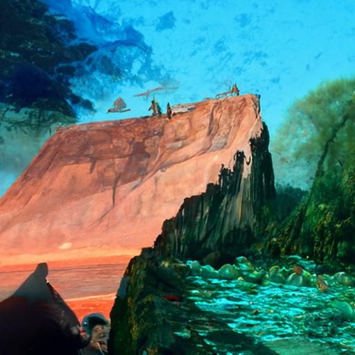 Dramatic Cliffs Over Dark Ocean with Aurora