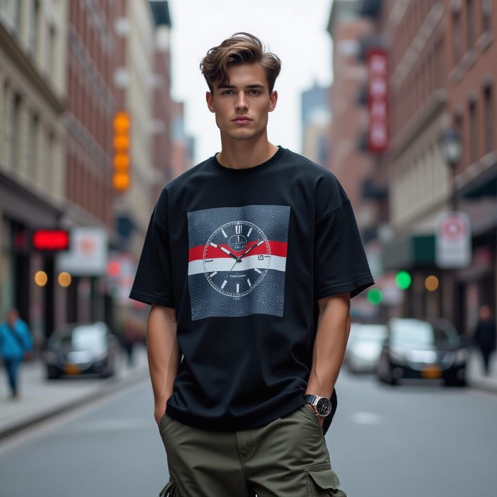 Double Exposure Portrait in Urban Street Style