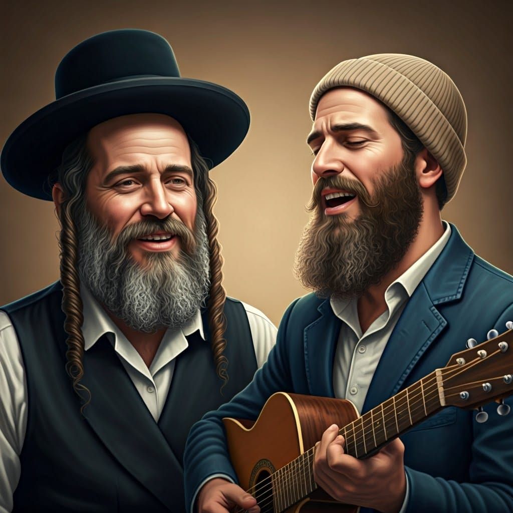 Joyful Hasidic Musicians in Uplifting Scene
