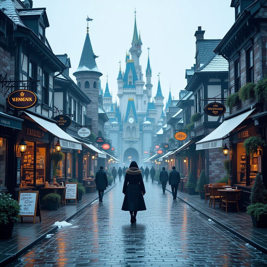 Cinematic Paper Cityscape in Dramatic Lighting