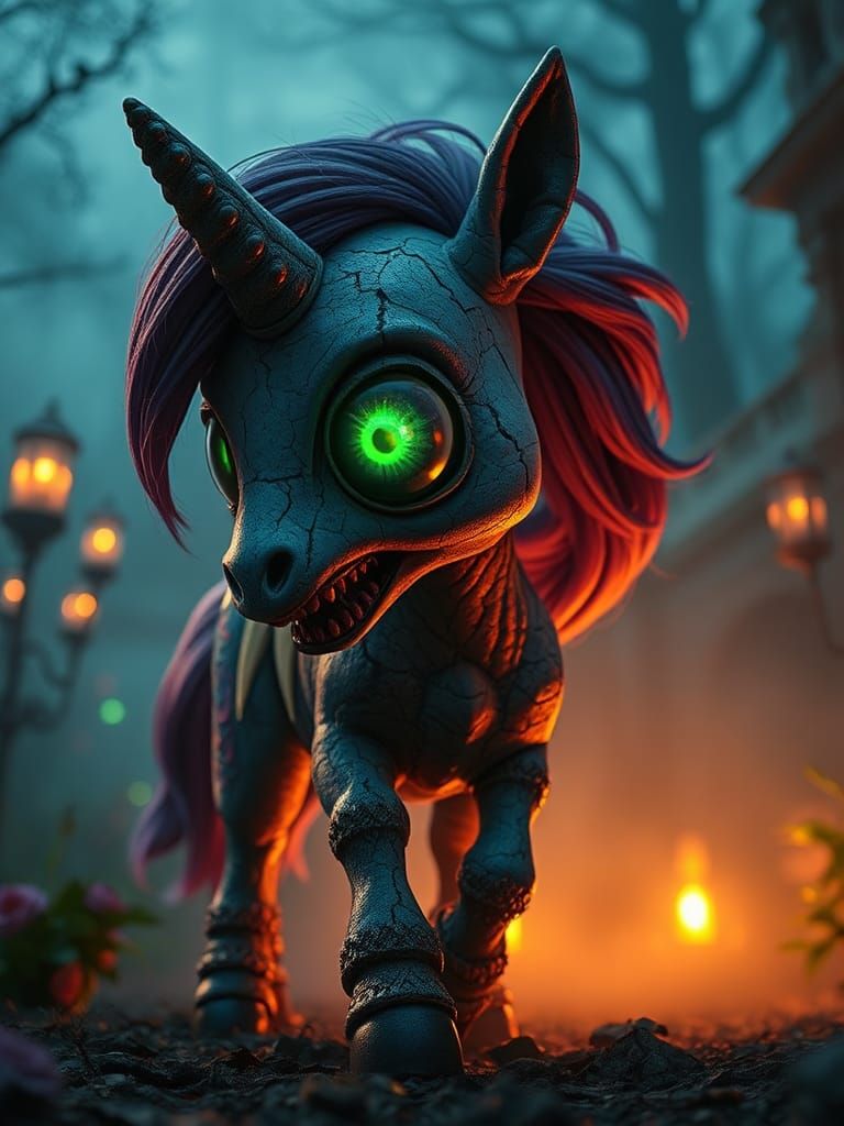 Unsettling Tribrid Chimera in Anime Style