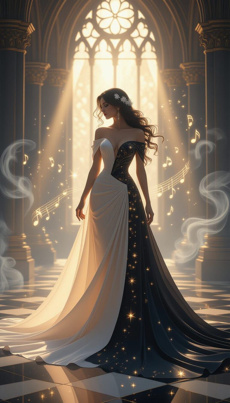 Divine Woman in Cathedral of Light Beams