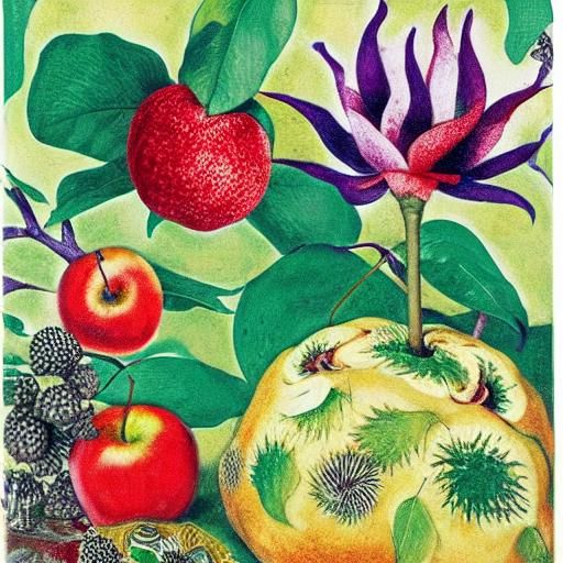 Kirigami Hedgehog and Apple, Surreal Paper Art