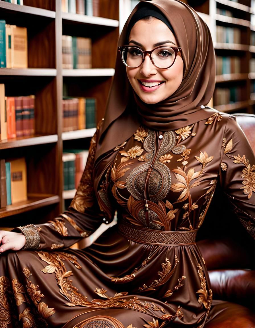 Psychedelic Hijabi Portrait in Pop Art Style