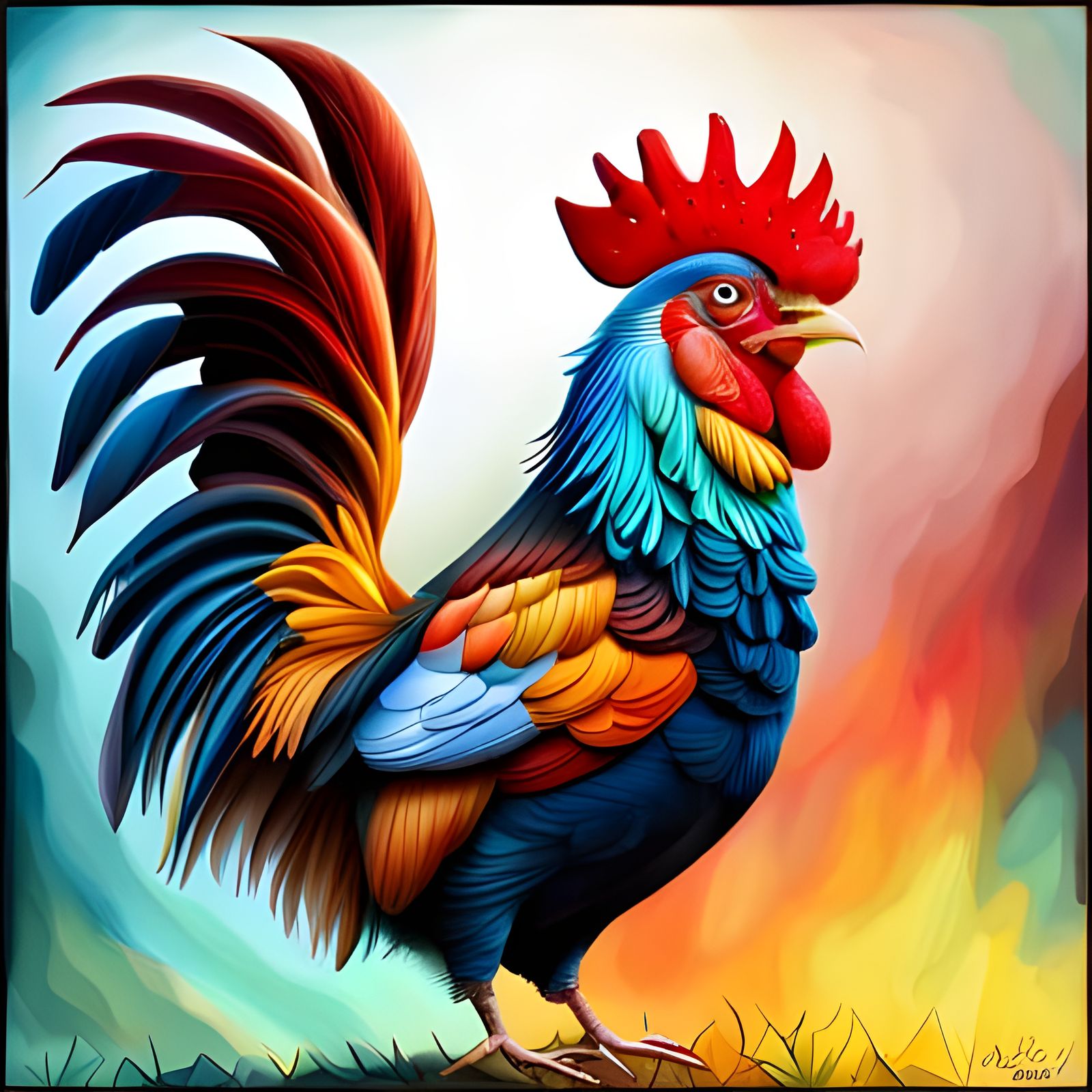 Hyperrealistic Rooster with Intricate Details