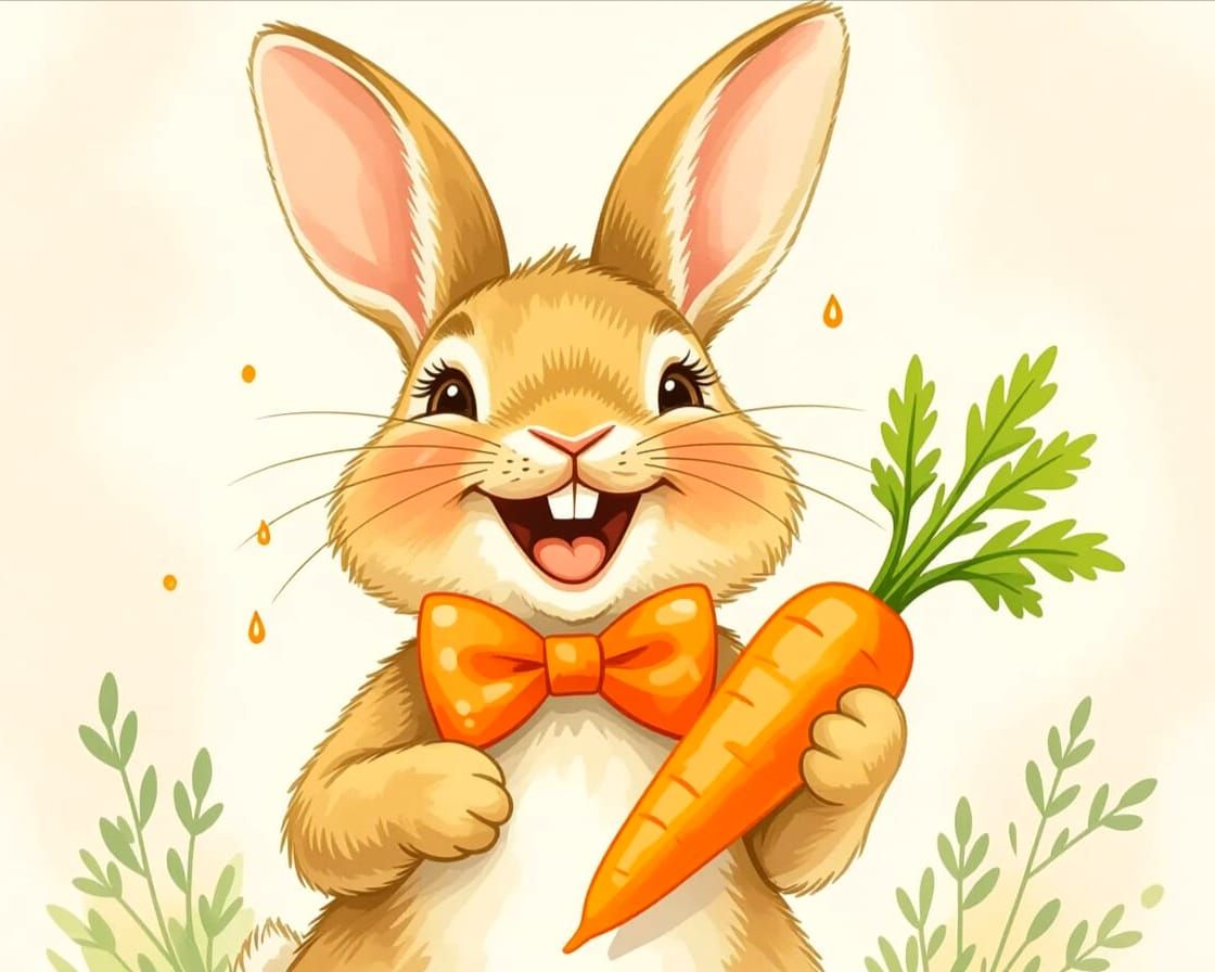 Whimsical Laughing Bunny Generated by AI