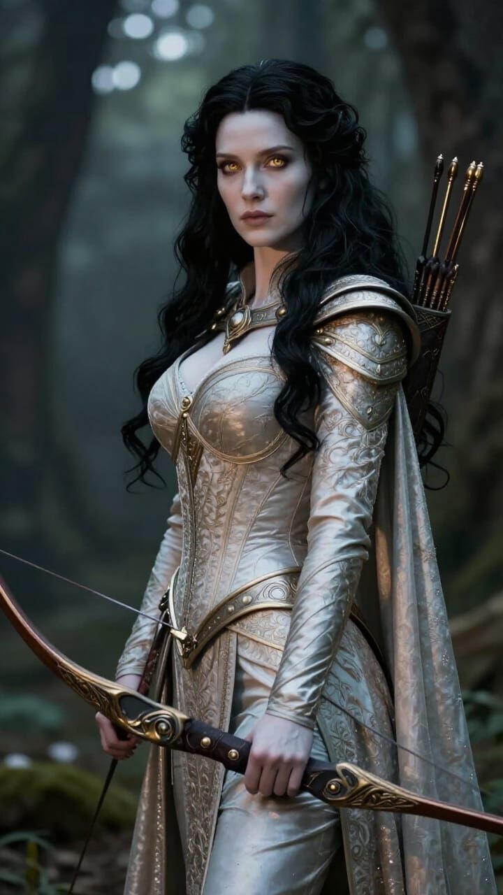 Elven Archer Queen Portrait in Heroic Fantasy Style