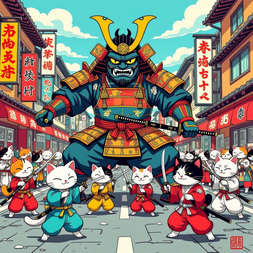 Feline Fury: Cats Versus Goliath in Tokyo
