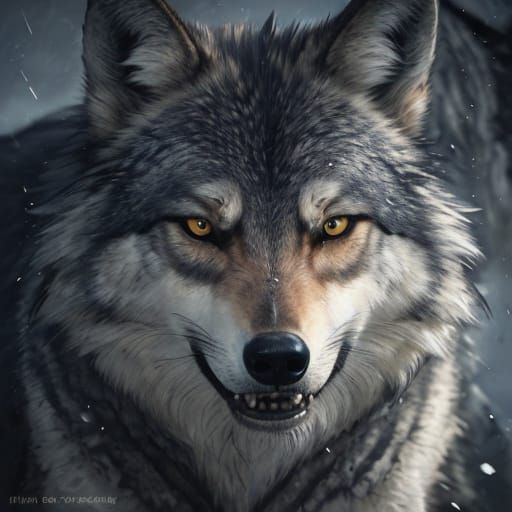 Wild Wolf Portrait in Photorealistic Detail