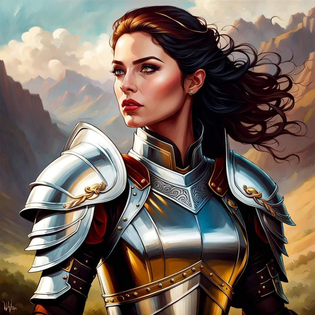 Warrior Queen in Glorious Armor as Digital Art