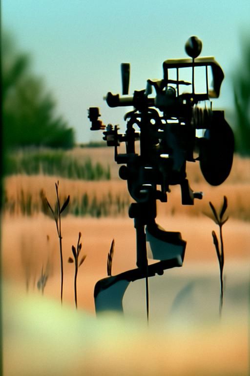 Mechanistic Soldier in Prairie, Cinematic Style